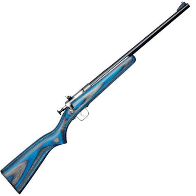 Picture of  Crickett Ksa2222 Youth  22 LR 1Rd 16.12" Blued Barrel & Receiver, Fixed Front/Adjustable Rear Peep Sights, Blue Laminate Stock W/11.5" Lop, Rebounding Firing Pin Safety