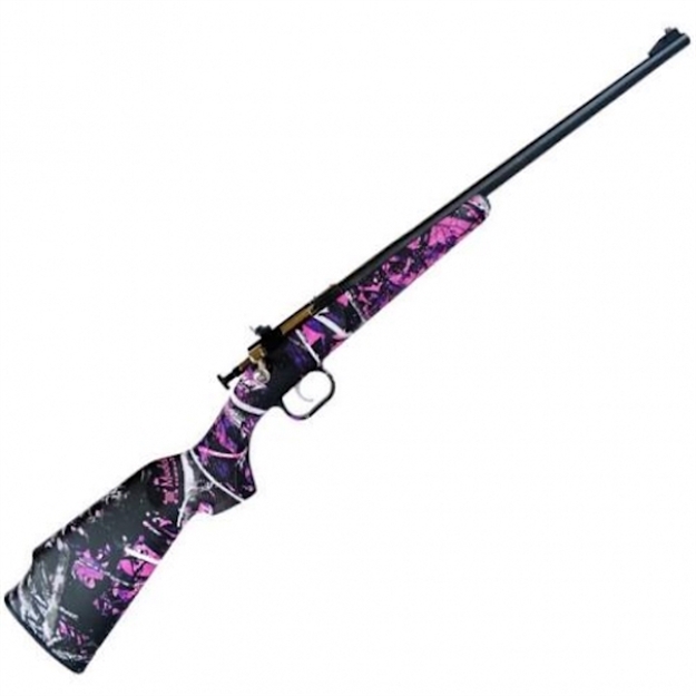 Picture of Crickett Ksa2160 Youth  22 LR 1Rd 16.12" Barrel & Receiver, Fixed Front/Adjustable Rear Peep Sight, Hydro Dipped Muddy Girl Synthetic Stock W/11.5" Lop, Rebounding Firing Pin Safety KSA2160     
