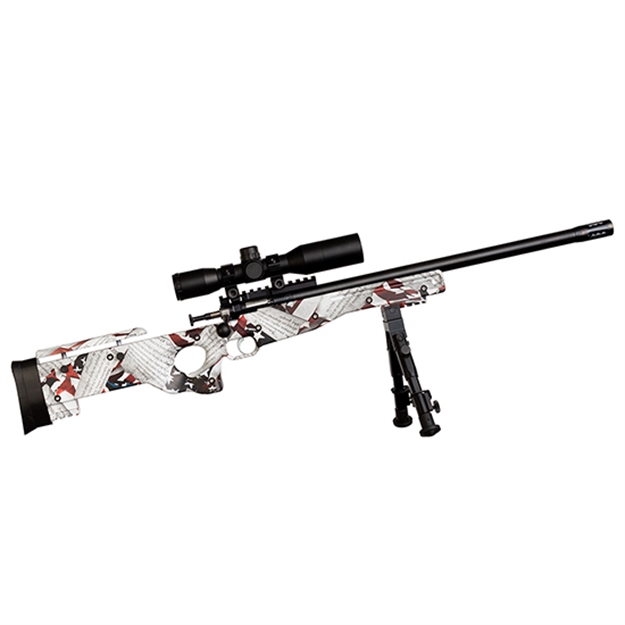 Picture of  Crickett Ksa2153 Precision Complete Package 22 LR 1Rd 16.12" Blued American Flag & Amendment Fixed Thumbhole Stock Right Hand (Youth)