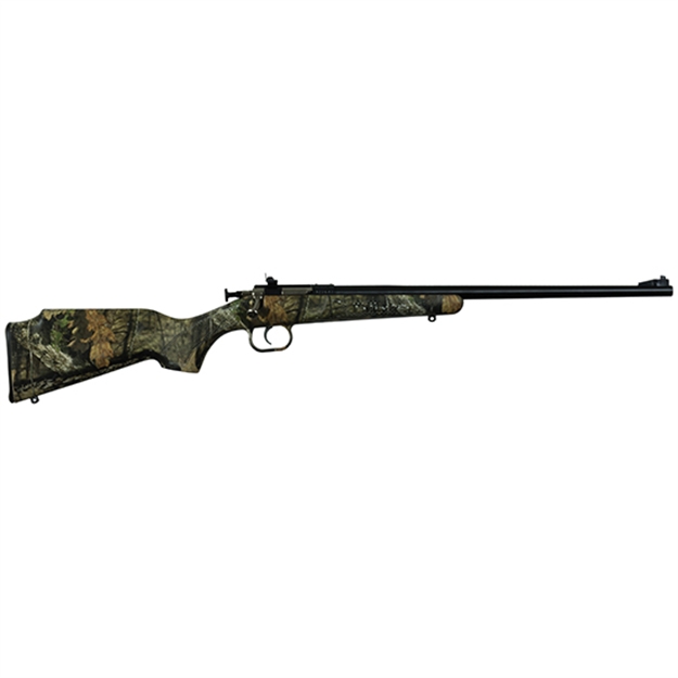 Picture of  Crickett Ksa2284 Youth  22 Wmr 1Rd 16.12" Blued Barrel/Receiver, Fixed Front/Adjustable Rear Peep Sights, Mossy Oak Break-Up Synthetic Stock W/11.5" Lop, Rebounding Firing Pin Safety