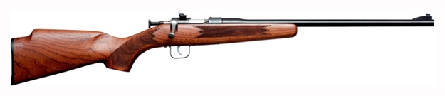 Picture of  Crickett 00002 Deluxe The Original Youth Deluxe Single Shot 16.10" Blued Tapered Barrel, Blued Steel Receiver, Fixed American Walnut Stock, EZ Loader