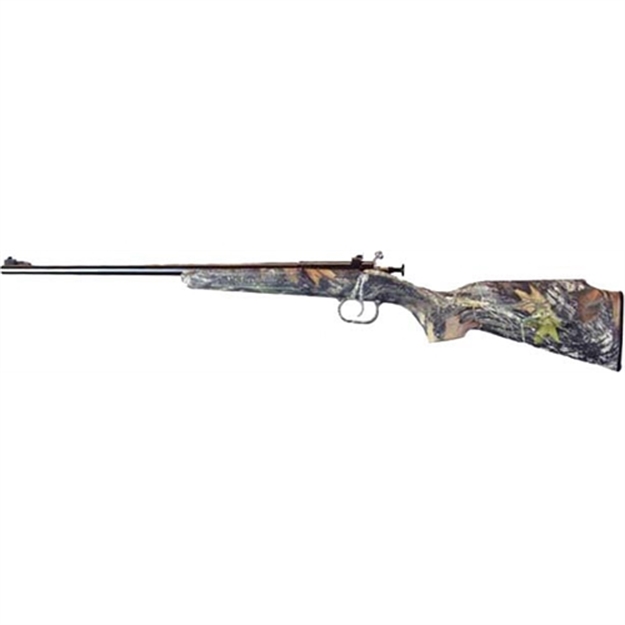 Picture of  Crickett Ksa2163 Youth  22 LR 1Rd 16.12" Blued Barrel & Receiver, Fixed Front/Adjustable Rear Peep Sight, Hydro Dipped Mossy Oak Break-Up Synthetic Stock W/11.5" Lop, Rebounding Firing Pin Safety