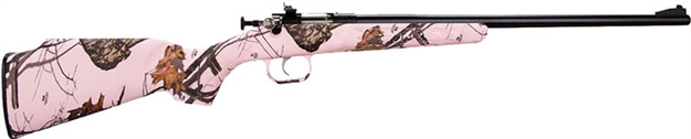 Picture of  Crickett Ksa2161 Youth  22 LR 1Rd 16.12" Blued Single Shot Barrel, Blued Stainless Steel Receiver, Mossy Oak Pink Blaze Fixed Synthetic Stock, Right Hand 611613021612