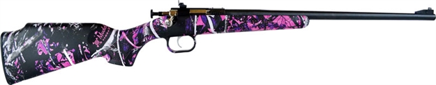 Picture of Crickett Ksa2160 Youth  22 LR 1Rd 16.12" Barrel & Receiver, Fixed Front/Adjustable Rear Peep Sight, Hydro Dipped Muddy Girl Synthetic Stock W/11.5" Lop, Rebounding Firing Pin Safety KSA2160     