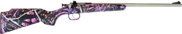 Picture of  Crickett Ksa2167 Youth  22 LR 1Rd 16.12" Stainless Steel Barrel, Fixed Front/Adjustable Rear Peep Sights, Hydro Dipped Muddy Girl Synthetic Stock W/11.5" Lop, Rebounding Firing Pin Safety