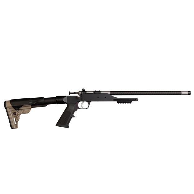 Picture of  Keystone Ksa2185 Precision 6061 22 LR Single Shot 16.12" Carbon Fiber Threaded Barrel, Black Anodized Picatinny Rail Aluminum Receiver, Black/Fde Adj Buffer Tube Style Butt Stock, Right Hand 611613021858