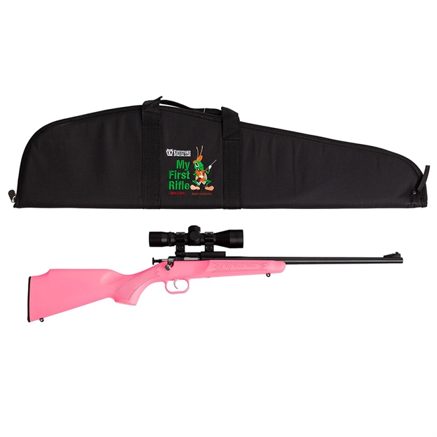 Picture of  Crickett Ksa2220bsc Youth Package Youth 22 LR 1Rd 16.12" Blued Single Shot Barrel, Blued Stainless Steel Receiver, Pink Fixed Synthetic Stock, Right Hand