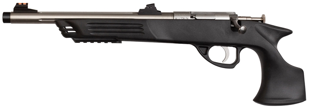 Picture of  Crickett Ksa796 Hunter Adult 22 Wmr 1Rd 9" Threaded Single Shot Stainless Barrel, Black Synthetic Grips 611613007968