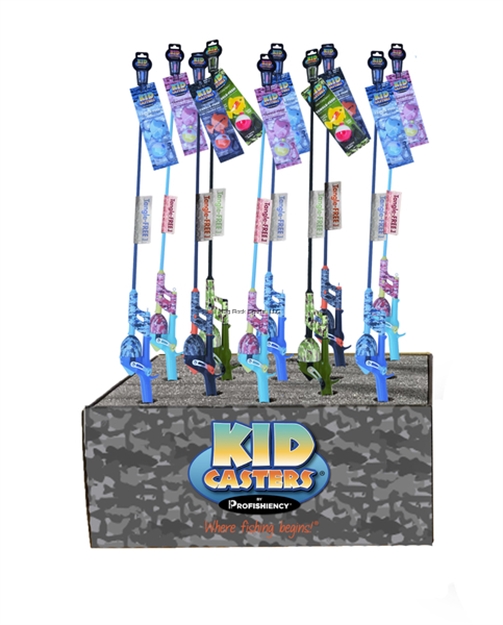 Picture of Kid Casters 18 Unit Assorted Pdq, 34" Tangle-Free Combos, 3.3:1 Gear Ratio, Practice Casting Plug, Safety Hook, 1.5" Fishing Bobber