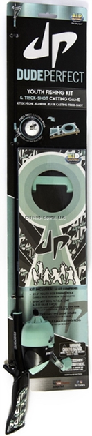 Picture of Kid Casters Dude Perfect 29.5" Medium Action Rod, 3.1:1 Gear Ratio, Practice Casting Plug (Golf Ball), Game Board Also Included