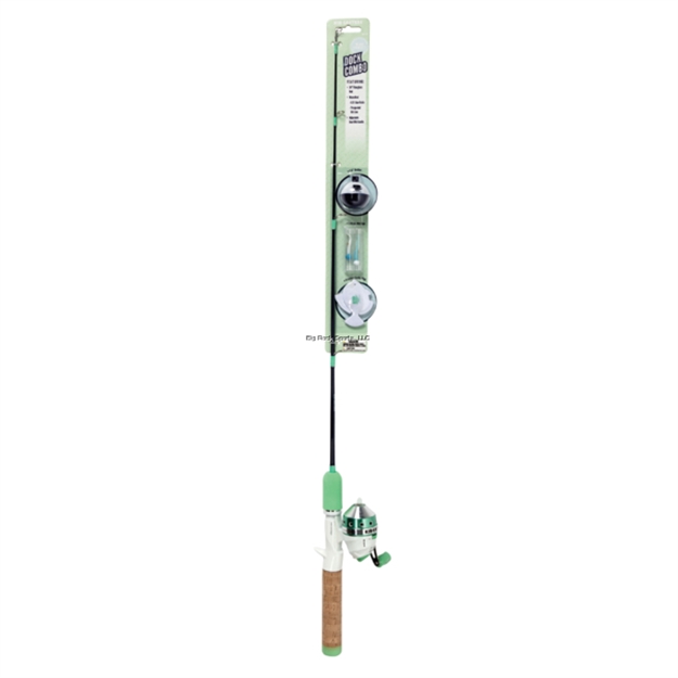 Picture of Kid Casters Green Dock Combo: 34" Fiberglass Rod, Micro Reel, 4.1:1 Gear Ratio, Pre-Spooled 6Lb Line, Cork Grip