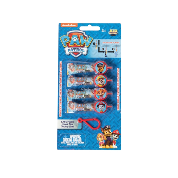 Picture of Kid Casters Paw Patrol Sponge Bait Pack: 4 Sponge Training Baits, Safe Plastic Hook, Expands IN Water, Great For Practice Casting!