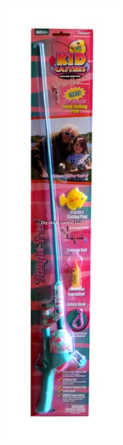 Picture of Kid Casters Standard NO Tangle Teal Fishing Combo, 3.1:1 Gear Ratio, With Practice Casting Plug, Training Bait, Safe Plastic Hook