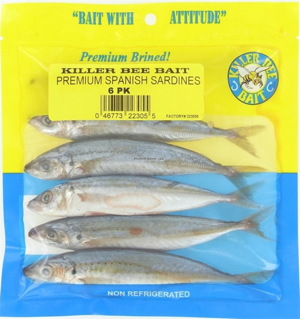 Picture of Killer Bee Premium Brined Bait Spanish Sardines 6Pk