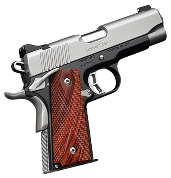 Picture of Kimber Mfg.,Inc 3200018Ca Custom Cdp II (Ca) 45 Acp 8+1 5" Front Serrations Stainless Steel Slide Brush Polished Front Strap Checkering Laminated Gray/Black Double Diamond Grip KIM3200018 669278320182