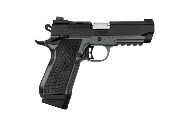 Picture of  Kimber Mfg.,Inc 3100015 Kds9c  9Mm 15+1 4.09" Kimpro Gray/Black Front And Rear Serrations Stainless Steel Black Crosshatch Cut G-10 Grip