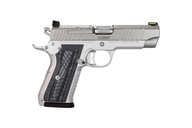 Picture of  Kimber Mfg.,Inc 3100012 Kds9c  9Mm 15+1 4.09" Kimpro Silver  Front And Rear Serrations Stainless Steel Slide Gray And Black G10 Crosshatch Grip 669278310121