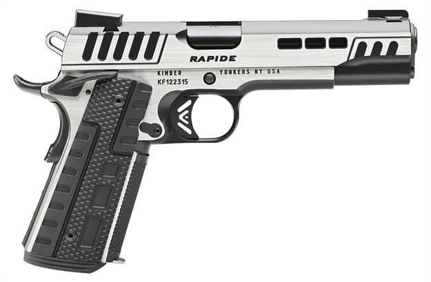 Picture of Kimber Mfg.,Inc 3000425  Rapide Scorpius 45Acp 8+1 5" Black Kimpro II W/ Brush Polished Flats Stainless Steel Slide G10 Grip 30425 669278304250