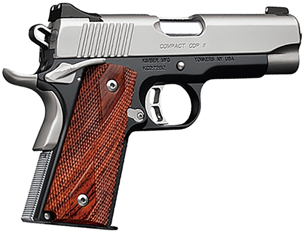 Picture of Kimber Mfg.,Inc 3200018Ca Custom Cdp II (Ca) 45 Acp 8+1 5" Front Serrations Stainless Steel Slide Brush Polished Front Strap Checkering Laminated Gray/Black Double Diamond Grip KIM3200018 669278320182