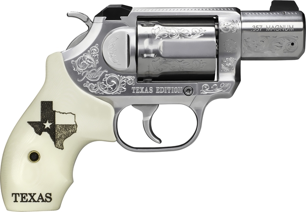 Picture of Kimber Mfg, Inc 3400028 K6s Texas Edition Da/Sa 357 Mag 6 Shot 2" Brushed Stainless Steel Barrel & Cylinder, Brushed Stainless Steel Frame, Bonded Ivory Grip, Exposed Hammer KIM3400028