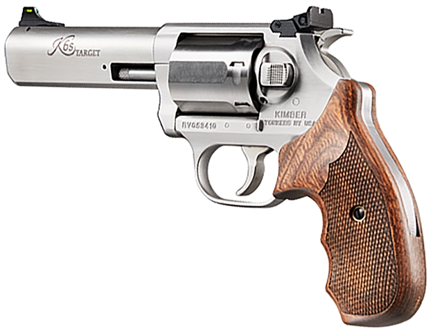 Picture of  Kimber Mfg, Inc 3400031Ca K6s Combat *Ca Compliant Da/Sa 357 Mag 6 Shot 4" Brushed Stainless Steel Barrel & Cylinder, Brushed Stainless Stainless Steel Frame, Diamond Checkering Grip, Exposed Hammer