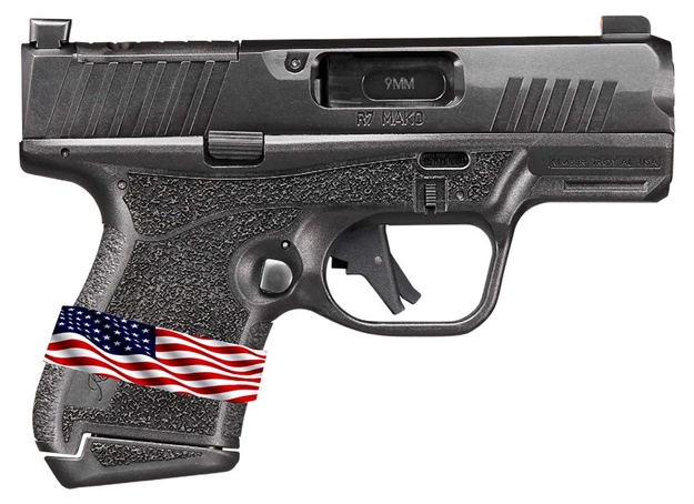 Picture of  Kimber Mfg, Inc 3800004 R7 Mako Liberty Sub-Compact Frame 9Mm Luger 13+1 3.37" Black Dlc Match Grade Barrel, Black Fnc Nitride Optic Ready/Serrated Stainless Steel Slide, Black Polymer Frame 669278380049