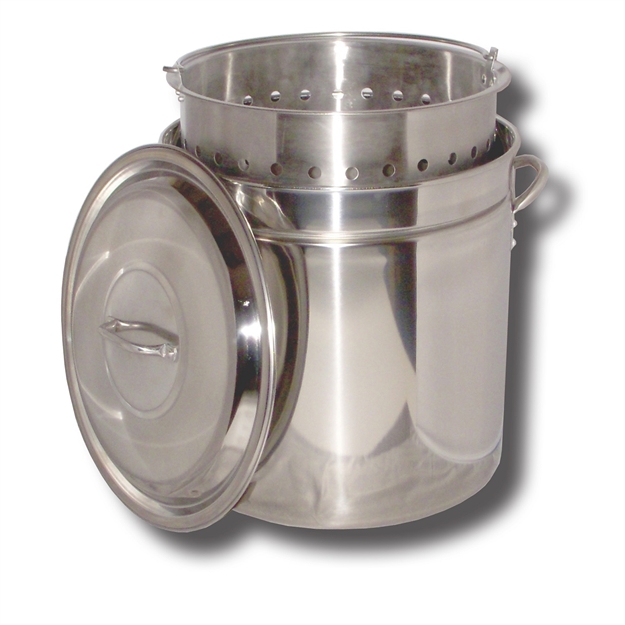 Picture of King Kooker #Kk36sr-36 Qt. Stainless Steel Pot - Bskt - Lid