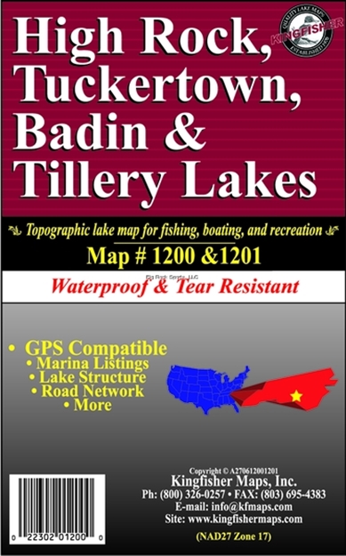 Picture of Kingfisher Gps Fishing 2-Sided Badin/Tuckertown-High Rock/Tillery