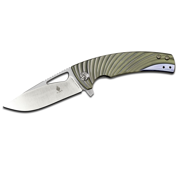 Picture of Kizer Kyre 3.375" Flipper - Blue Textured TI - Satin Plain