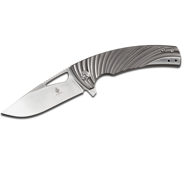 Picture of Kizer Kyre 3.375" Flipper - Textured TI - Satin Plain