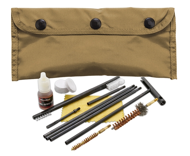 Picture of  Kleenbore Pou302t Modular Cleaning Kit Coyote Tan Multi-Caliber Handgun/Rifle Bronze/Nylon Bristles Nylon Case