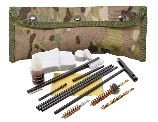 Picture of Kleenbore Pou303mc Modular Cleaning Kit Multi-Caliber Handgun/Rifle Bronze/Nylon Bristles Nylon Multi-Cam Case VP61