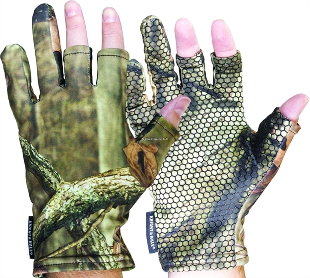 Picture of Knight & Hale Turkey Hunting Gloves, Partially Fingerless, Mossy Oak Camo, Textured Grip & Palms, One Size Fits All