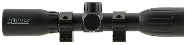 Picture of  Konus 7350 Konusfire  Matte Black 4X32mm 1" Tube 30/30 Reticle Includes Mounting Rings 698156073506