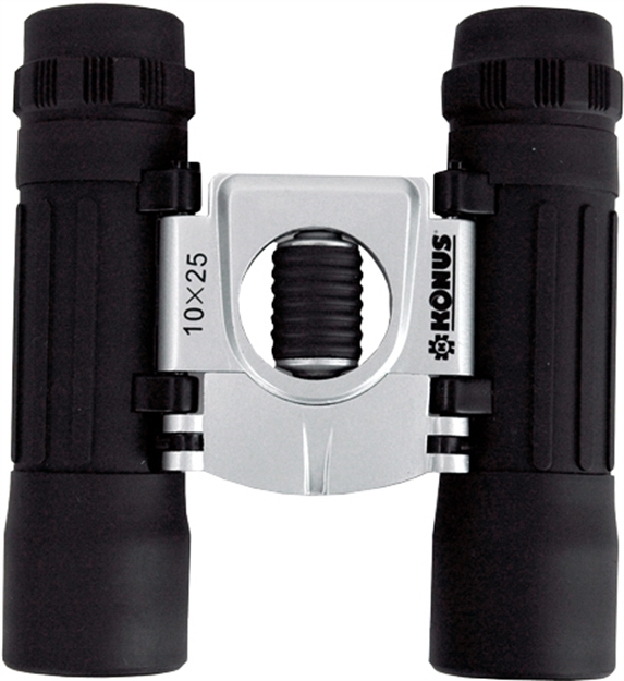 Picture of Konus Optics Compact 10X25 Binoculars Silver/Black Armoured