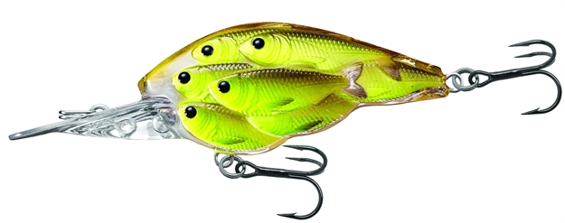 Picture of Livetarget Baitball Yearling Crankbait, 2 3/8", #4 Hooks, 1/2 Oz, Chartruese/Black, Floating