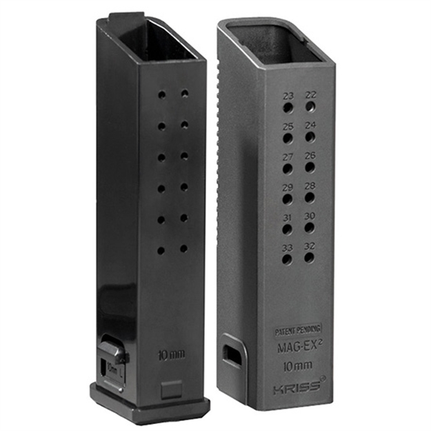 Picture of  Kriss Usa Kvamx2k45bl00 Mag-Ex2 Extension Kit Extended 45 Acp 30 Compatible W/ Glock 21 Gen3-5 13Rd Magazines Black Polymer