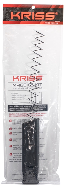 Picture of  Kriss Usa Kvamx2k90bl00 Mag-Ex2 Extension Kit Extended 9Mm Luger 40Rd Compatible W/Glock 17 Gen3-5 17Rd Magazines Black Polymer