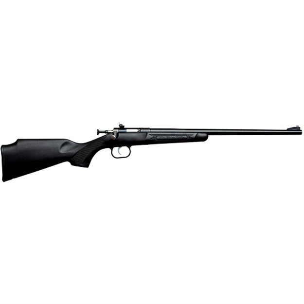 Picture of  Crickett Ksa2240 Youth  22 LR 1Rd 16.12" Blued Barrel & Receiver, Fixed Front/Adjustable Rear Peep Sights, Black Synthetic Stock W/11.5" Lop, Rebounding Firing Pin Safety 611613022404