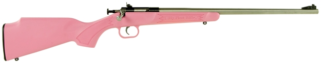Picture of  Crickett Ksa2221 Youth  22 LR 1Rd 16.12" Stainless Single Shot Barrel, Blued Stainless Steel Receiver, Pink Fixed Synthetic Stock, Right Hand 611613022213