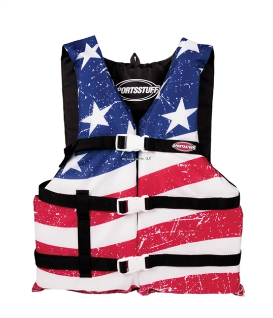 Picture of Kwik Tek General Purpose Life Vest, Adult, Stars & Stripes