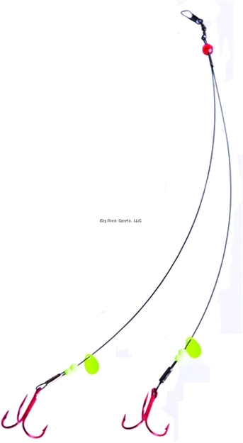 Picture of Lakco Dbl Pike Tip UP Leader 2 1/0 Red Treble Hooks