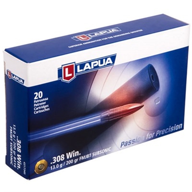 Picture of Lapua Ammo 308 Win Subsonic 200Gr Fmjbt 20/Bx