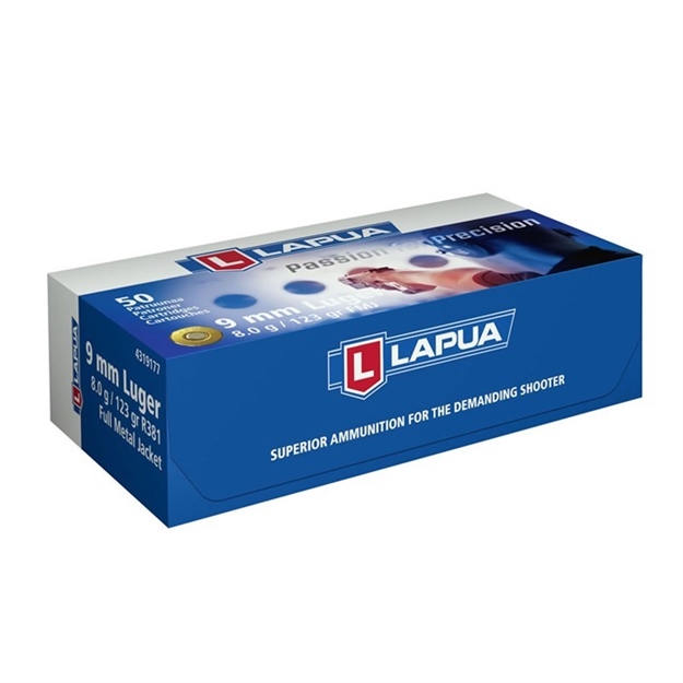 Picture of Lapua Ammo 9 MM Luger Pistol 123Gr Fmj 50/Bx