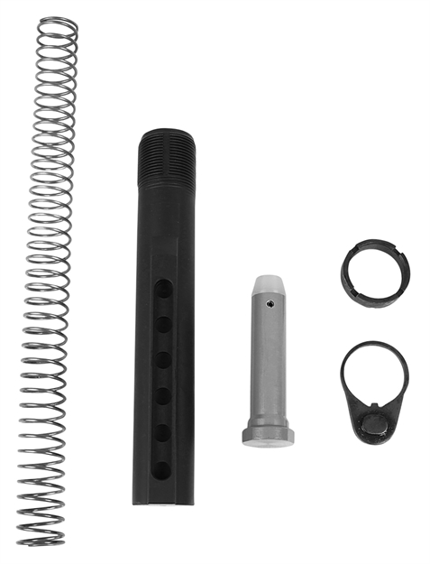 Picture of  Lbe Unlimited Milbufkt Mil-Spec Buffer Tube Kit  6 Position Ar-15 Black 765857617480