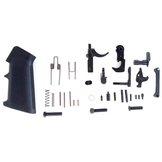 Picture of  Lbe Unlimited Ar15lpkt Complete Lower Parts Kit  W/Pistol Grip & Trigger Guard Ar-15 Black 765857617282