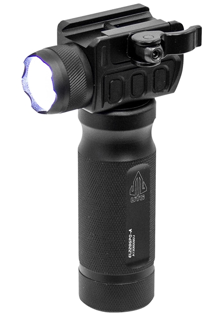 Picture of Leapers Mntel228gpqa Quick Detach Grip Light Black Aluminum 400 Lumens Picatinny Mount MNT-EL228GPQ-A
