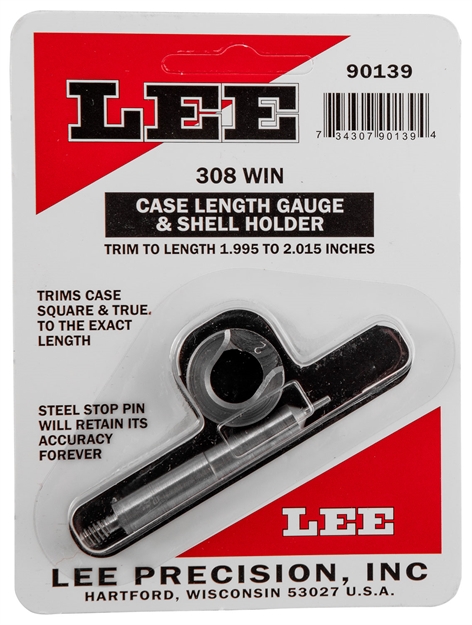 Picture of Lee Precision Case Length Gauge And Shellholder 308 Win 90139 734307901394