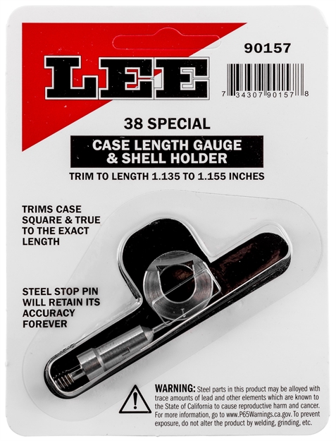 Picture of Lee Precision Case Length Gauge And Shellholder 38 Special 90157 734307901578