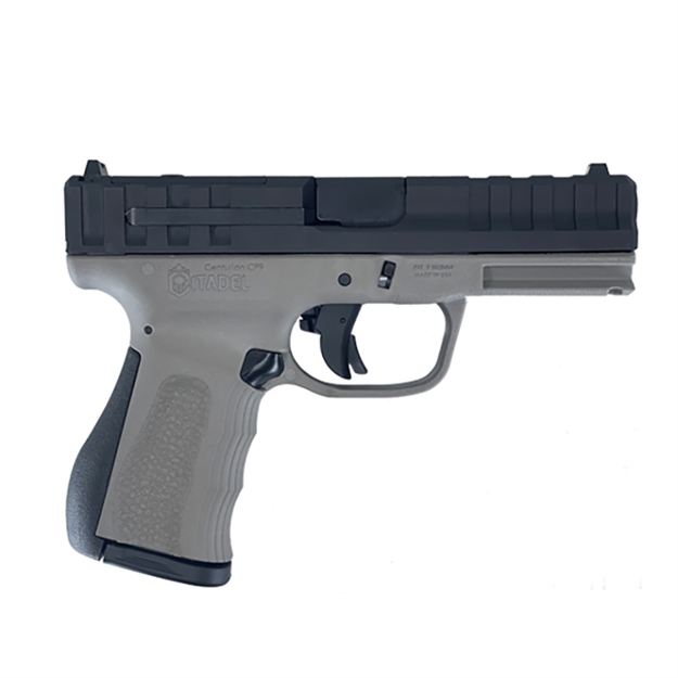 Picture of  Citadel Citcp9gry Centurion Cp9 Compact Frame 9Mm Luger 14+1, 4" Black Steel Barrel, Optic Ready/Serrated Steel Slide, Gray Polymer Frame & Grip